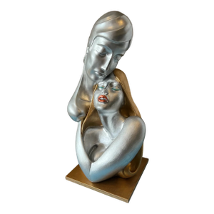 Mid-Century Chalkware Sculpture Embracing Lovers