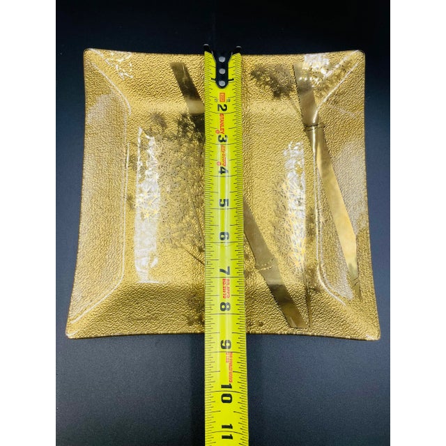 Vintage Ernest Sohn Glass Gold Serving/Display Trays With Bamboo Motif- Set of 2 For Sale - Image 10 of 13