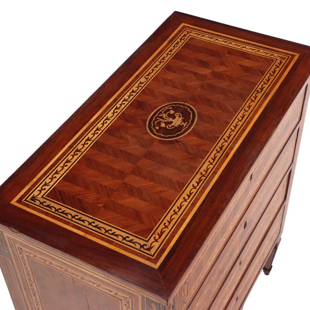 1920s Italian Inlaid Four-Drawer Commode, C. 1920 For Sale - Image 5 of 8