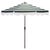 Lucerna 9 Ft Crank Umbrella, Green Stripe/Brown Pole For Sale - Image 9 of 9
