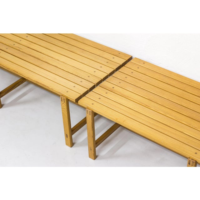 1960s Set of Swedish Pine Benches, 1960s For Sale - Image 5 of 15
