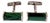 Sterling Silver and Green Malachite Oblong Cufflinks For Sale