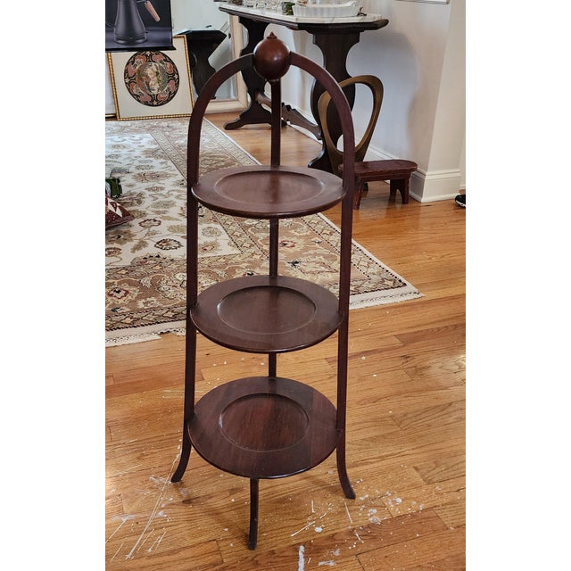 Vintage Edwardian Three-Tired Muffin Stand For Sale In New York - Image 6 of 9