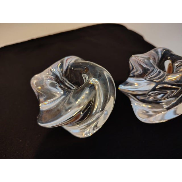 1970s Saint-Louis France "Veronique" Crystal Twist Candlesticks - Pair For Sale - Image 4 of 4