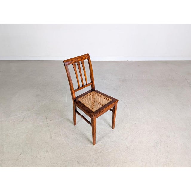 Wood Antique Viennese Art Nouveau Cane and Wood Side Chair For Sale - Image 7 of 9