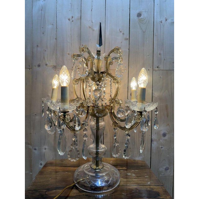 Large Bohemian Crystal Girandole For Sale - Image 6 of 7