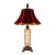 Vintage Illuminated Crystal Lamp With Oxblood Velvet Pagoda Shade For Sale