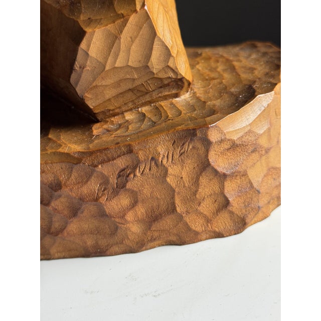 Black Forest Carved Wood Eagle Figurine For Sale - Image 6 of 13