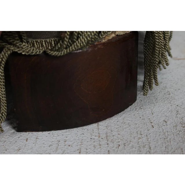 Danish Art Deco Curved Sofa with Green Floral Velour Upholstery, 1950s For Sale - Image 9 of 12