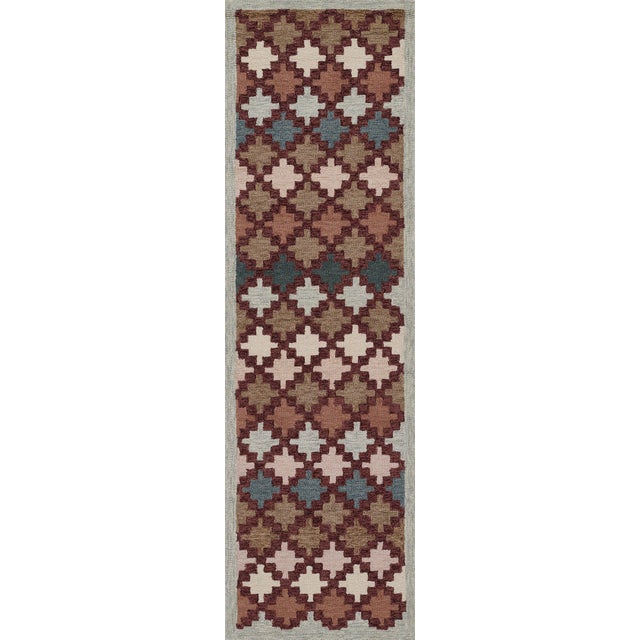 Taupe Erin Gates by Momeni Abbot Blue & Taupe Swedish Geo Wool Rug 8' X 10' For Sale - Image 8 of 12