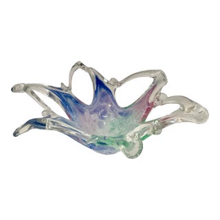 Vintage Murano Glass Pierced Bowl For Sale
