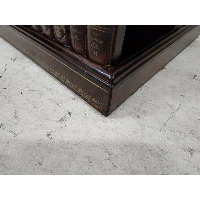 Maitland Smith Leather Faux Book Nightstand Side Table For Sale In Miami - Image 6 of 11