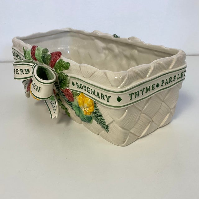 1996 Fitz & Floyd Herb Garden Ceramic Planter Chairish