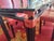 Black Lacquered Bamboo-Style Table with Glass Top and Red Leather Woven Straps, 1980s For Sale - Image 3 of 9