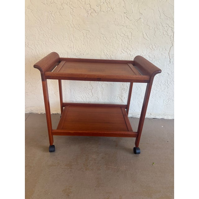 Vintage 1970s Danish Modern Teak Bar Cart For Sale - Image 10 of 10
