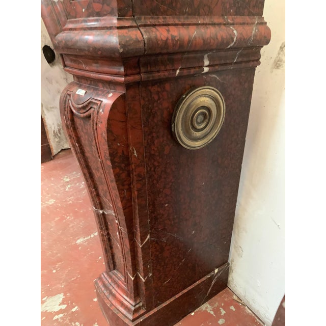 Louis XIV Style Fireplaces in Red Griotte Marble. 19th Century, Set of 2 For Sale - Image 16 of 18