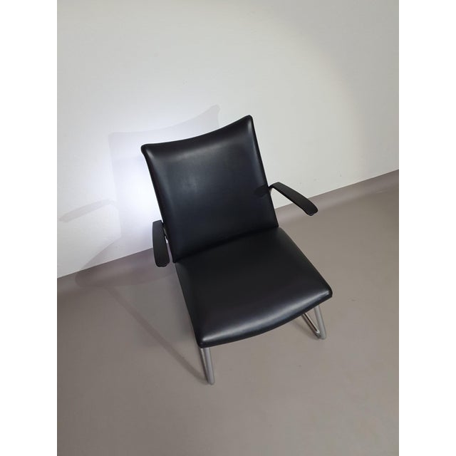 Vintage Dutch Model 4014 Armchair with Vinyl Upholstery from De Wit For Sale - Image 11 of 13