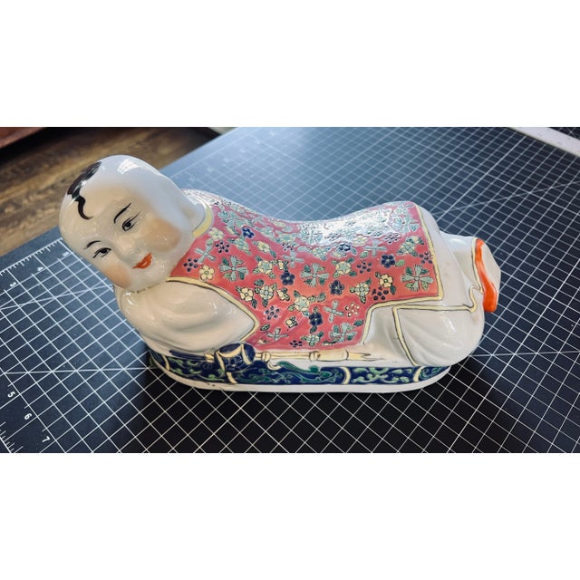 Ceramic Vintage Porcelain Japanese Takmakura Geisha Girl Neck Rest For Sale - Image 7 of 8