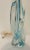 Original Retail $3387, Stylish Modern Large Blue Twisted Art Glass Table Lamp, black line detail, showroom floor sample