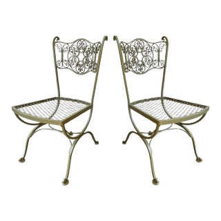 Russell Woodard Andalusian Iron Patio Chairs - Set of 2, Attributed For Sale