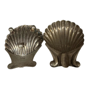 Pair of Mexican Sterling Silver Seashell Ashtrays 60g