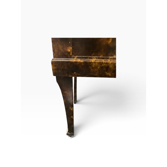 Mid 20th Century Italian Neoclassical Style Faux-Tortoiseshell & Gold Leaf Curule Window Bench For Sale - Image 11 of 16