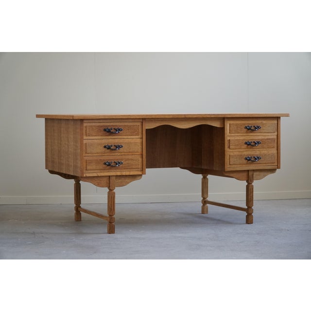 Vintage Danish Freestanding Desk in Oak, 1950s For Sale - Image 17 of 18