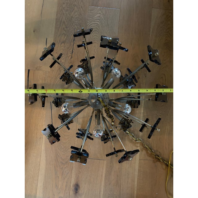 1970s Italian Smoked Glass Sputnik Chandelier, Attributed to Fontana Arte For Sale In Houston - Image 6 of 12