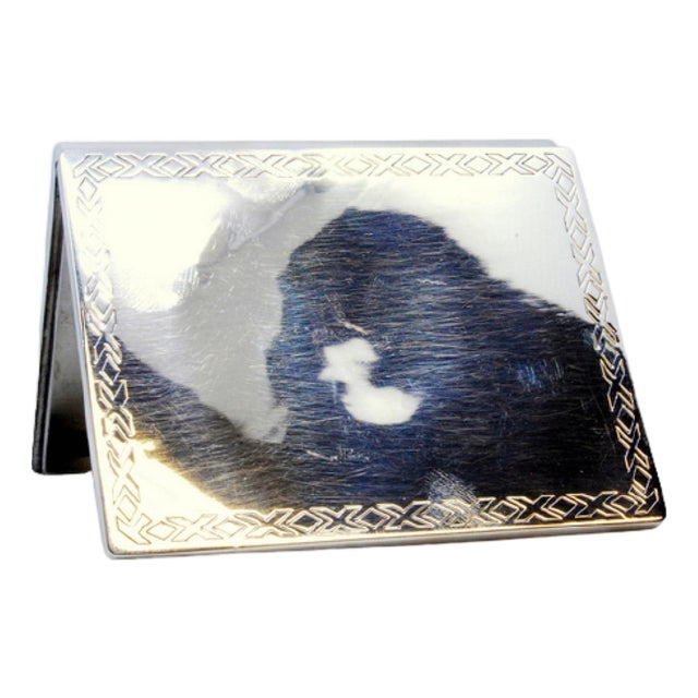 Silver Cardboard Box with Rectangular Borders For Sale