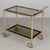 Hollywood Regency Italian Brass Bar Cart With Smoked Glass Shelves 1970s For Sale - Image 3 of 10