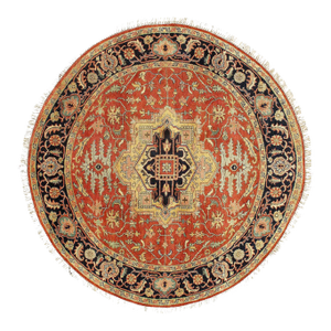 Pasargad DC Fine Hand Knotted Persian Serapi Design Round Rug