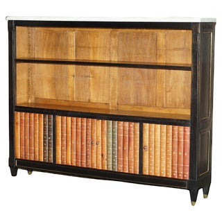 Antique French Bookcase with Marble Top For Sale