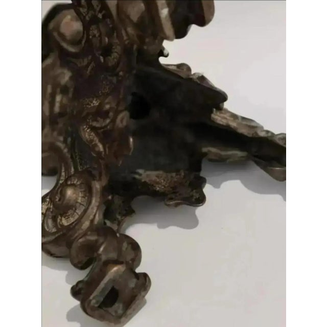 Bronze Vintage Bronze Altar Style Candle Holders- A Pair For Sale - Image 8 of 9