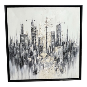 Toronto Skyline Original Painting by David v. 38" X 38"
