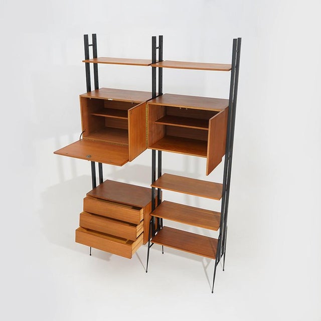 Modular Bookcase with Wooden Uprights, 1950s For Sale - Image 6 of 15