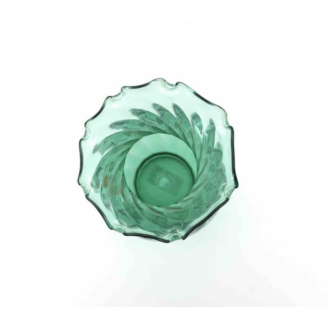 Vintage green crystal vase by Vetro Vitt, realized in 1970s. Very good condition.