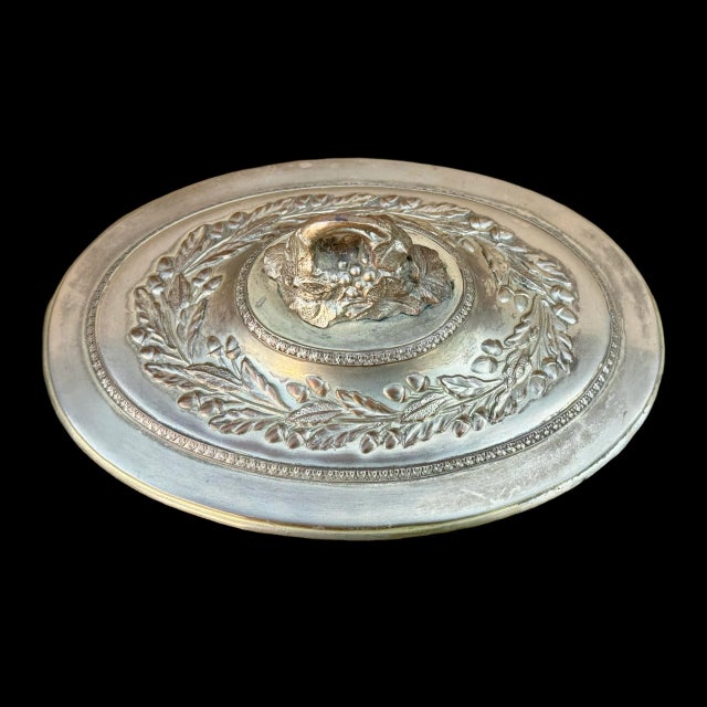 Vintage Corbell & Co. Silver-Plated Tureen – Ornate Design With Medusa Handles For Sale In San Diego - Image 6 of 8