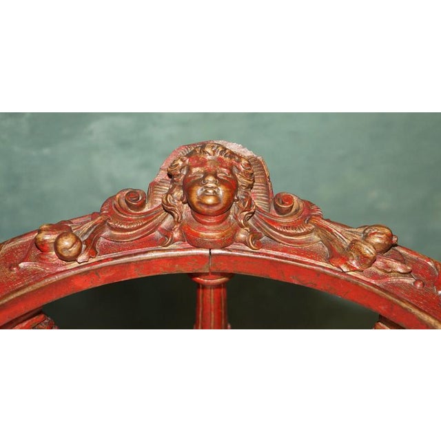 19th Century Carved Red and Gilt Tête-À-Tête Lovers Conversation Set For Sale - Image 3 of 18