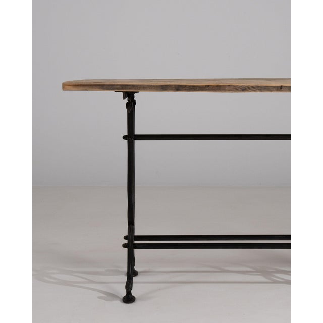Metal 19th Century France Black Iron Console Table For Sale - Image 7 of 11