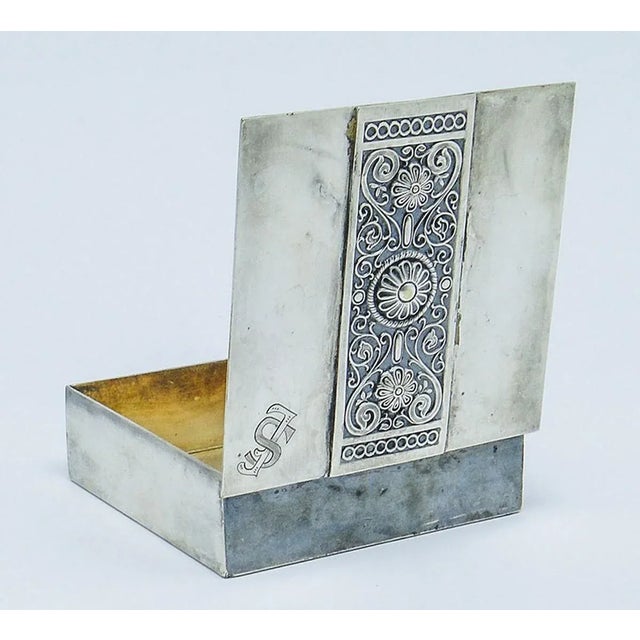 Metal Polish Art Deco Humidor from Bracia Henneberg, 1930s For Sale - Image 7 of 12
