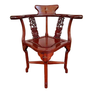 Mid 20th Century Mid Century Rosewood Asian Corner Chair