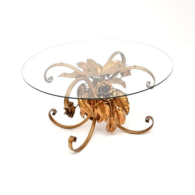 Mid-Century Modern Vintage Gilt Metal Coffee Table by Hans Kogl, 1960 For Sale - Image 3 of 11