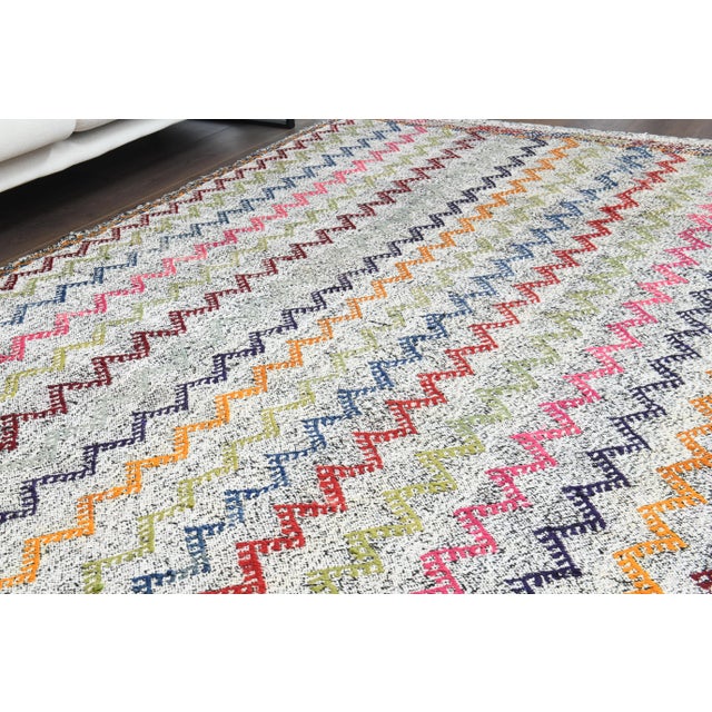 Gray 1970s Vintage Turkish Oushak Handmade Wool Cotton Gray Area Rug For Sale - Image 8 of 12