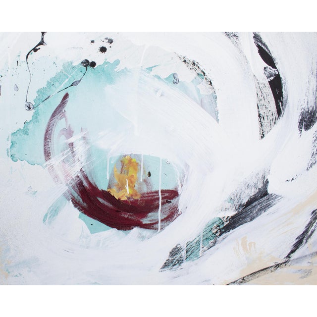 Contemporary White Tree Kimono” Abstract Acrylic and Enamel on Canvas Painting by Martha Kaplan For Sale - Image 3 of 9