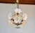 Art Deco Vintage Murano Style White Floral Globe Chandelier - Brass Finish For Sale - Image 3 of 15