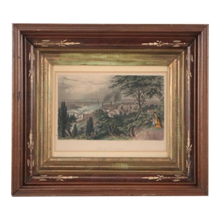 Antique Hand Colored Engraving "City of Cincinnati" Reproduction by William Wellstood For Sale