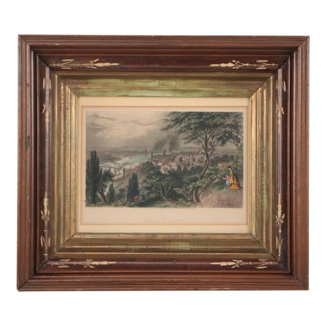 Antique Hand Colored Engraving "City of Cincinnati" Reproduction by William Wellstood For Sale