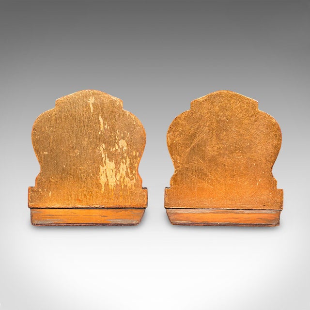 Pair of Small Vintage Baroque Revival Bookends, Italian, Giltwood, Book Rest For Sale - Image 4 of 9