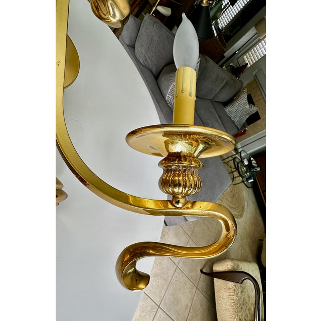 1960s French Brass Double Arm Wall Sconce - a Pair For Sale - Image 11 of 17