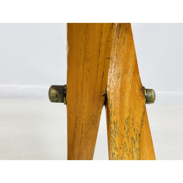 Vintage Folding Teak Slatted Stool by Summit Furniture, Outdoor or Indoor Seat For Sale - Image 11 of 16